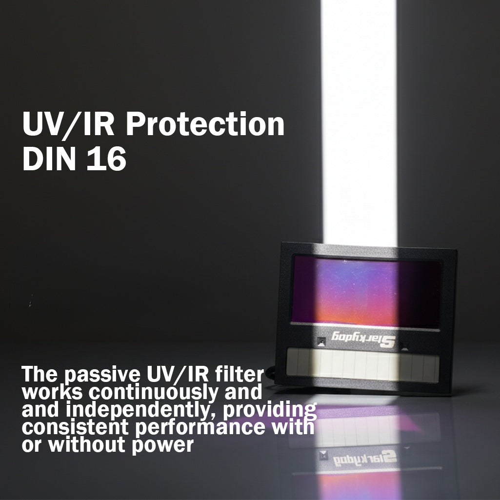Large View Auto Darkening Welding Helmet with Blue Light Blocking – True Color 1/1/1/1 Shade 3/5-9/9-13, 4 Arc Sensors, Solar Powered for TIG MIG ARC CUT & GRIND
