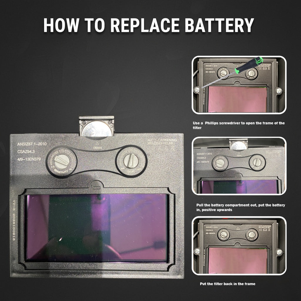 Auto Darkening Welding Helmet, Blue Light Blocking, 1/1/1/1 True Color Solar Powered Hood for TIG, MIG, ARC & Grind, Black