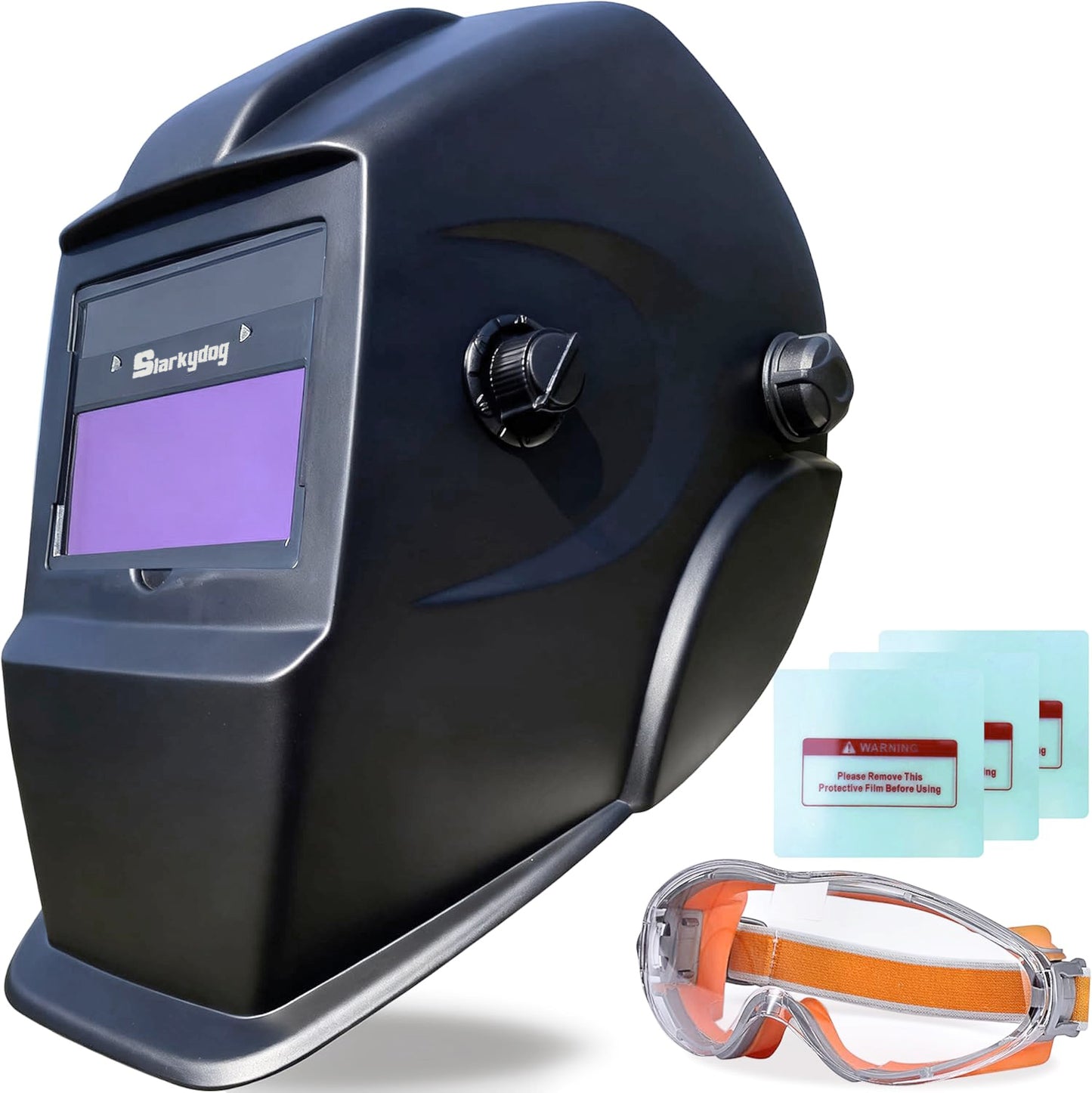 Auto Darkening Welding Helmet, Blue Light Blocking, 1/1/1/1 True Color Solar Powered Welding Hood with 2 Arc Sensors, Wide Shade 3.5/9-13 Welder Mask for TIG MIG ARC and Grind