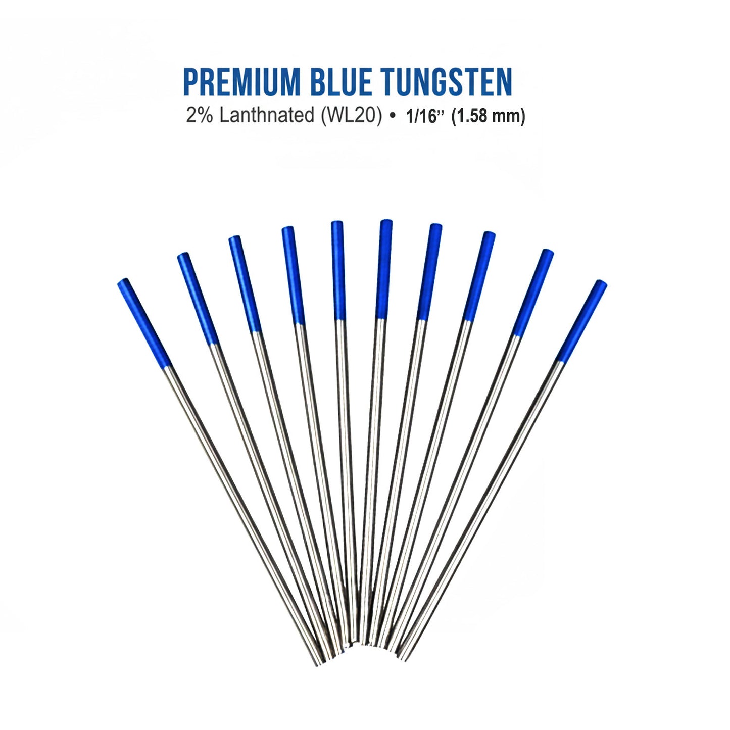 10 pack of 1-16 inch blue 2% lanthanated tungsten electrodes 2