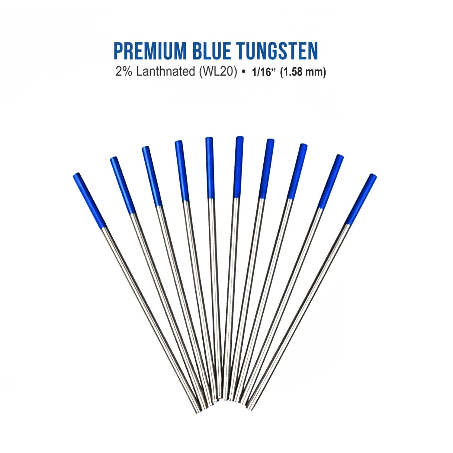 10 pack of 1-16 inch blue 2% lanthanated tungsten electrodes 2