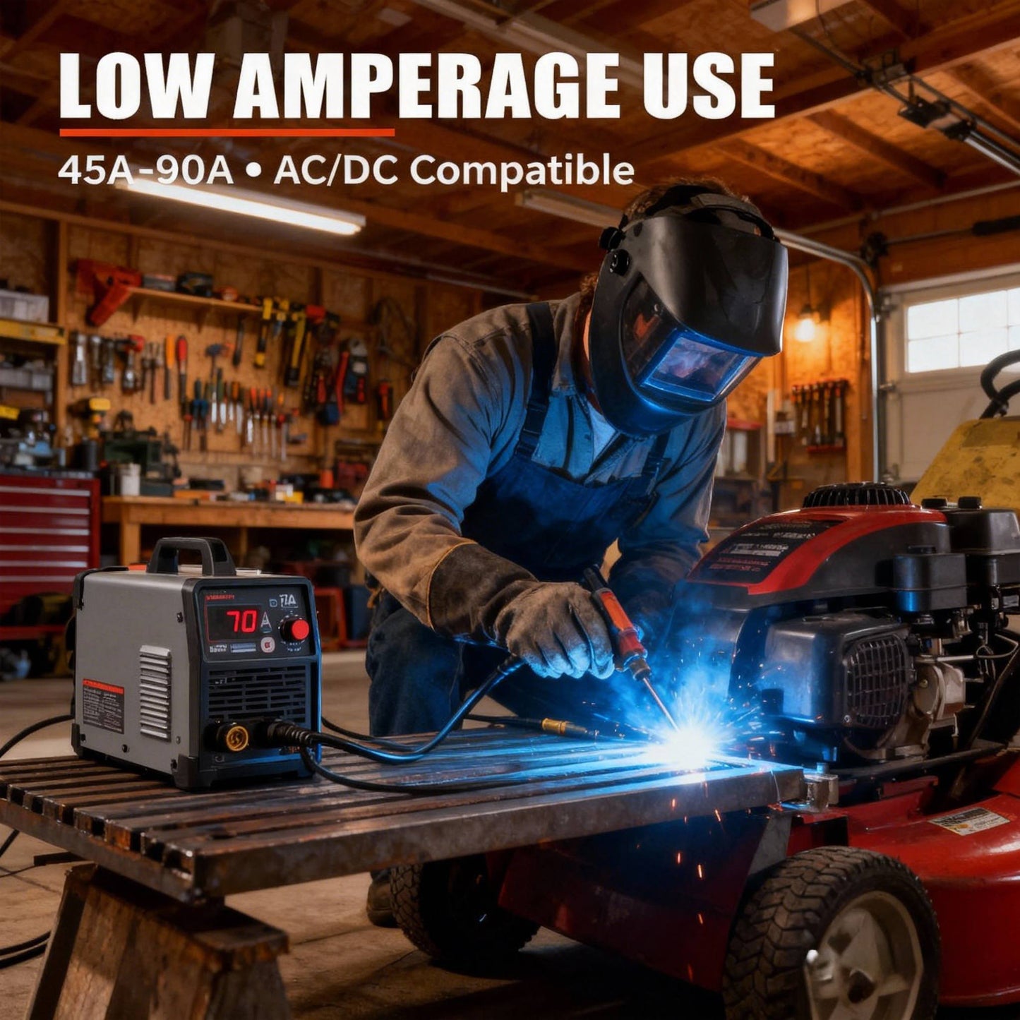 DIY welder using E6013 332 rods with a small portable AC welding machine.